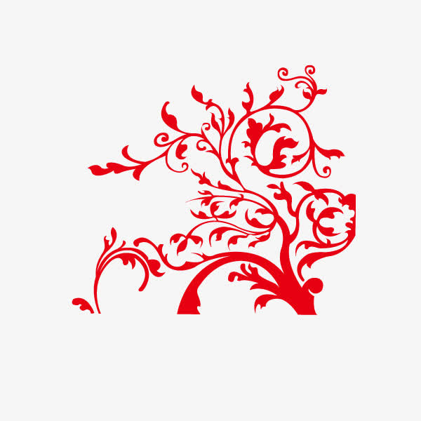 花纹底纹 红色 装饰 中国风免抠