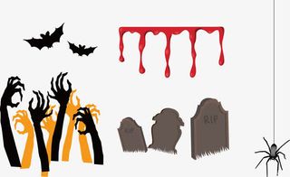 矢量手绘恐怖装饰图案免抠