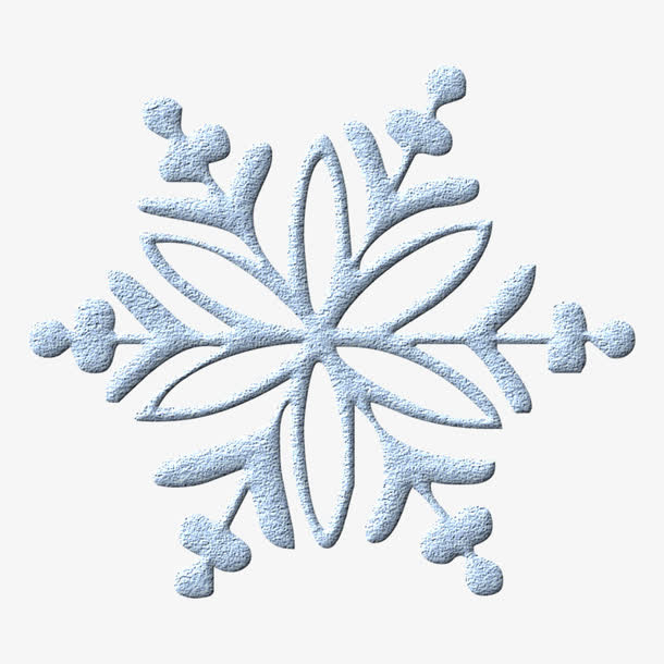 卡通手绘立体蓝色雪花免抠