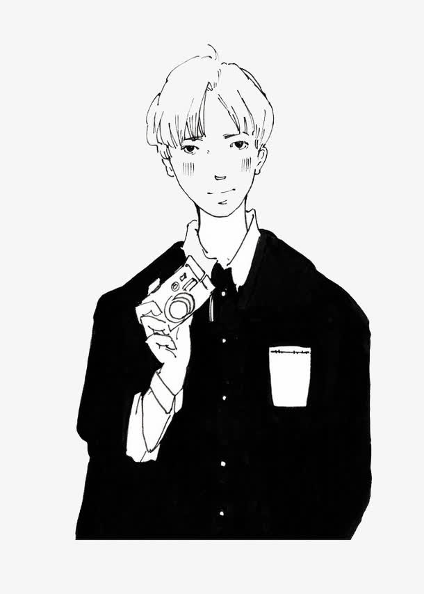 男生手绘免抠