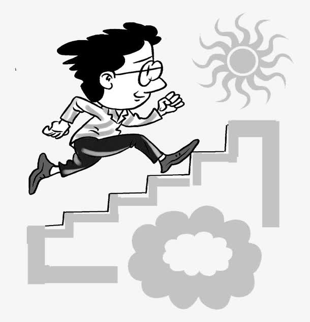 爬楼梯的人奔跑免抠