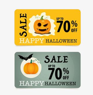 万圣节卡通优惠券免抠