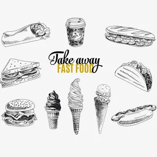 手绘墨西哥鸡肉卷素材免抠