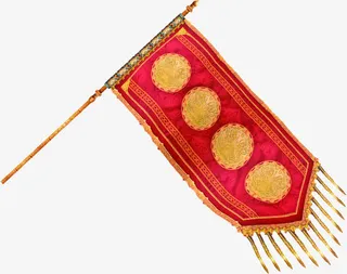 红旗中国风招聘海报免抠