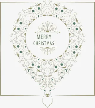 复古花纹卡片免抠