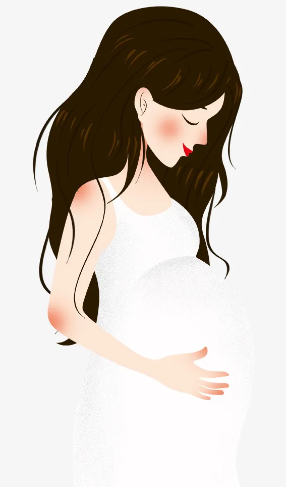 手绘人物插图母亲节孕妇妈妈人物免抠