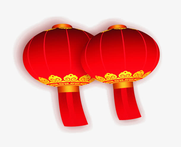 节日红色 卡通喜庆红色灯笼免抠