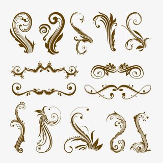 矢量欧式花纹免抠