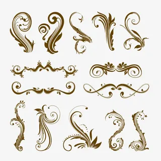 矢量欧式花纹免抠