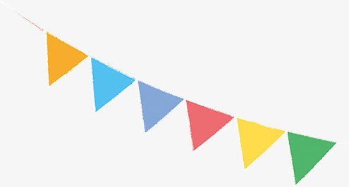 创意手绘扁平风格彩旗造型免抠