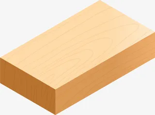 黄色卡通木头免抠