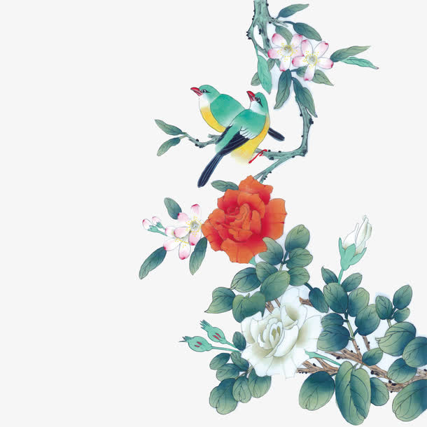 花鸟图免抠