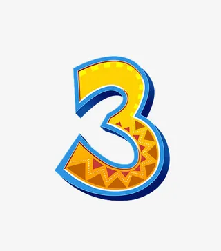 长颈鹿字母数字3免抠