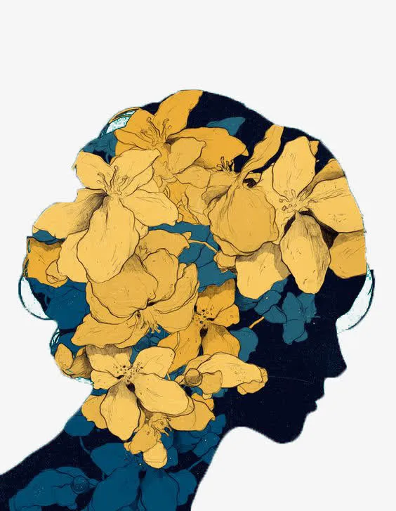 女人头上的花剪影免抠