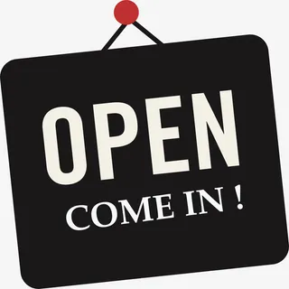 黑色open标签免抠