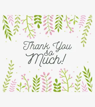 浪漫植物边框谢谢你免抠