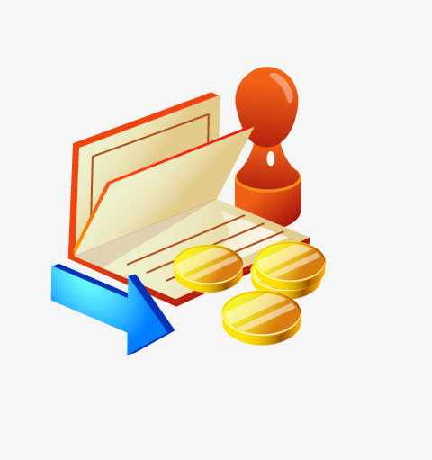 卡通存折金币免抠