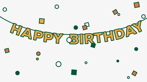 手绘漂浮生日装饰彩纸免抠