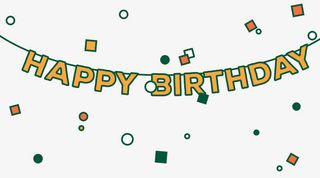 手绘漂浮生日装饰彩纸免抠