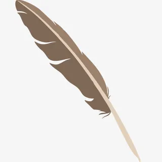 手绘羽毛笔免抠