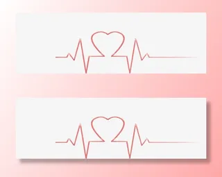 情人七夕心电波装饰元素免抠漂浮彩带元素