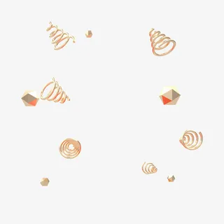 金色螺旋立体漂浮电商免抠