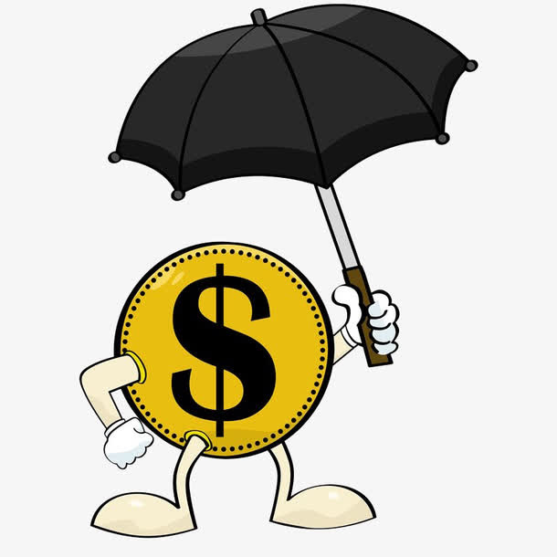 打伞的金币免抠
