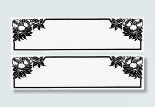 复古花纹边框免抠