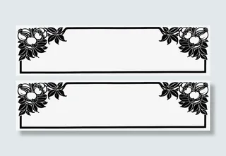 复古花纹边框免抠