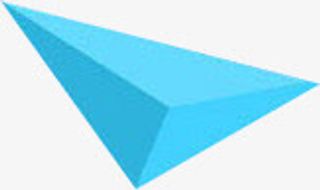 蓝色立体三角形海报免抠