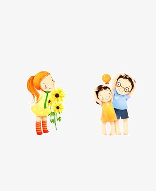 卡通手绘人物学生素材免抠