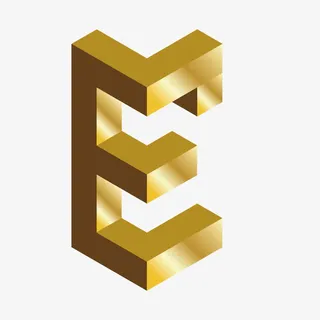 金色c4d立体效果艺术英文字母E免抠 金色c4d立体效果艺术英文字母E免抠
