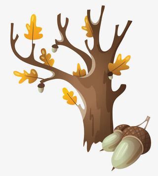 卡通松果树免抠