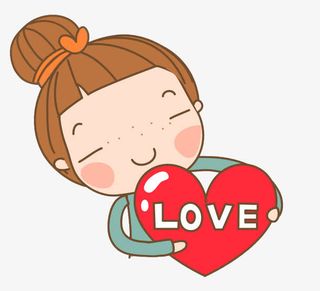 丸子头抱爱心女孩免抠