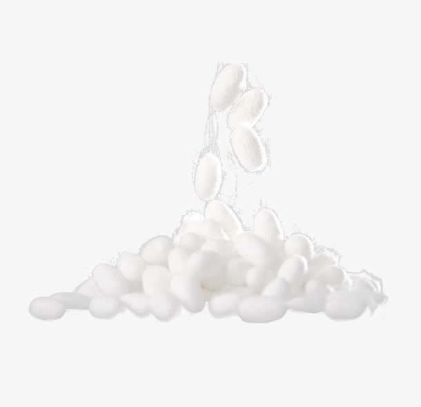 实物一堆蚕丝球免抠