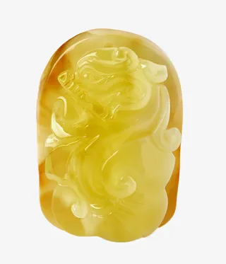 东海世家琥珀蜜蜡雕刻吊坠免抠