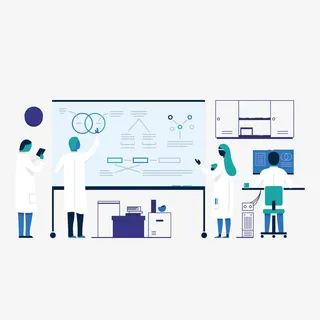 卡通手绘科学研究所免抠