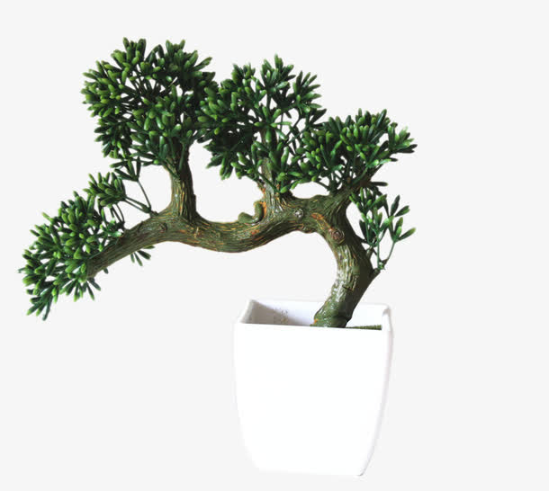 迎客松假花许愿树植物盆栽免抠