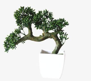 迎客松假花许愿树植物盆栽免抠