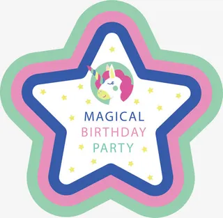 五角星生日海报免抠