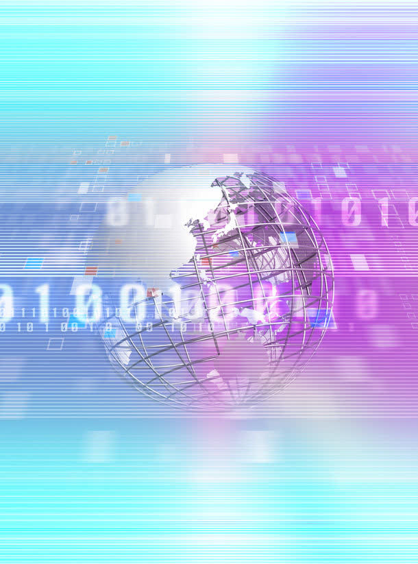 梦幻数字背景和金属地球高清
