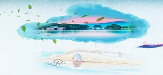 杭州西湖美景海报banner背景高清