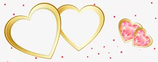 粉金色爱心免抠