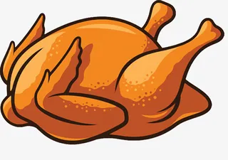 手绘卡通鸡肉烤鸡免抠