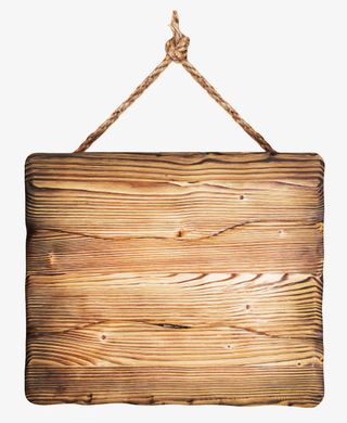 棕色波浪形纹理挂着的木板实物免抠