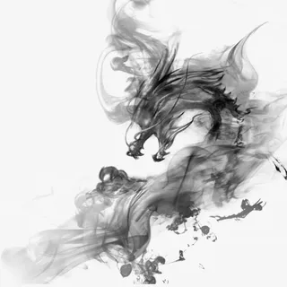 水墨，龙，虚化，装饰免抠