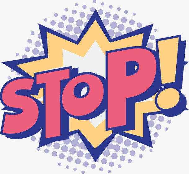 STOP卡通图标免抠