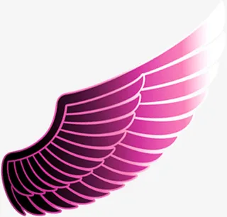 手绘紫色渐变吃翅膀免抠