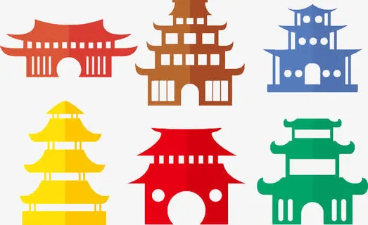 寺庙剪纸矢量免抠 寺庙剪纸矢量免抠