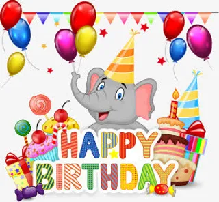 卡通生日庆祝广告矢量素材,免抠